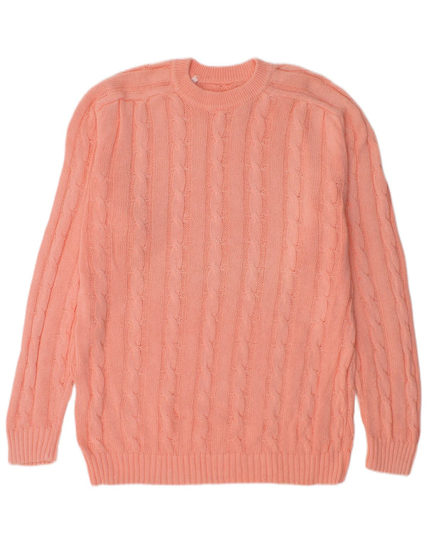 Maglione maglione girocollo vintage da uomo grande rosa