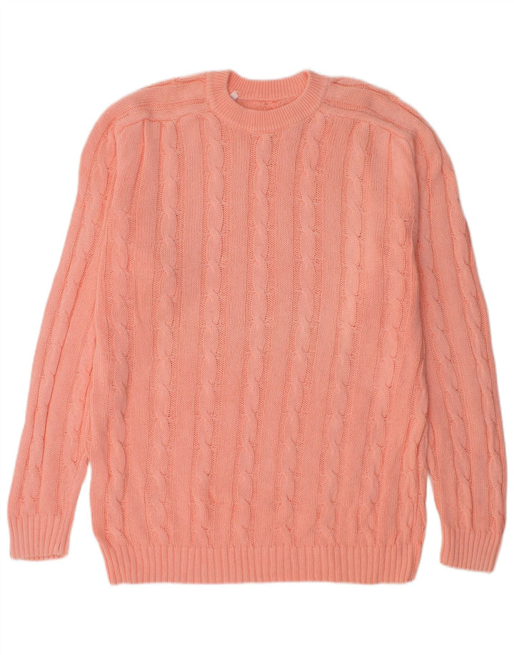 Maglione maglione girocollo vintage da uomo grande rosa