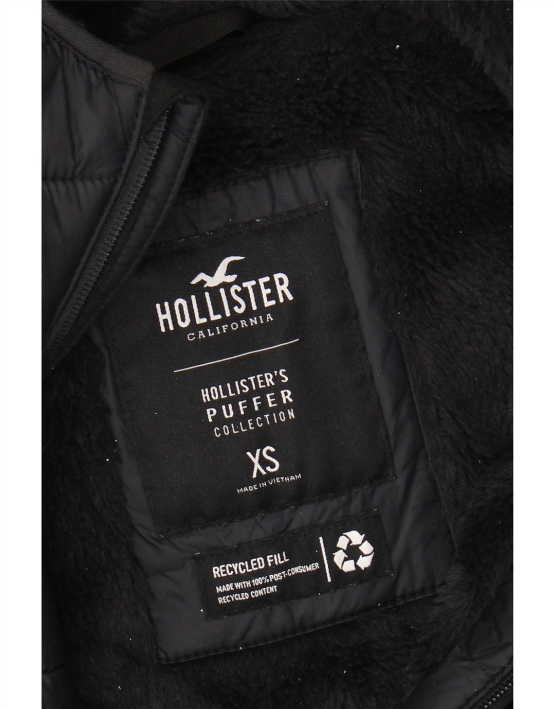 Giacca imbottita con cappuccio da uomo HOLLISTER UK 34 XS nylon nero