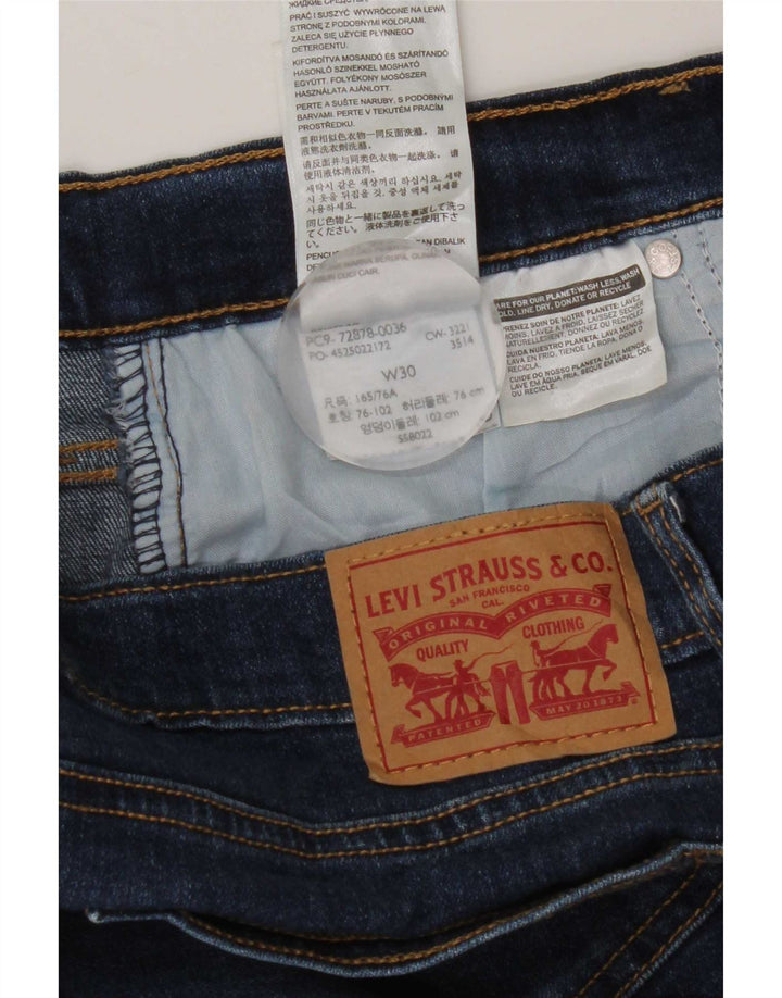 Pantaloncini di jeans a vita alta da donna Levi's W30 cotone blu medio