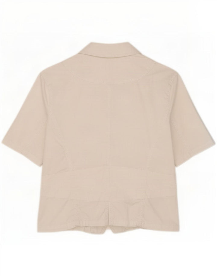 Solo giacca blazer da donna a 3 bottoni a maniche corte IT 42 Cotone bianco medio