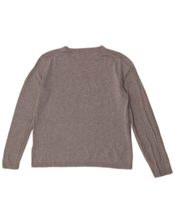 Maglione maglione con scollo a barca da donna Tommy Hilfiger UK 18 XL grigio chiazzato