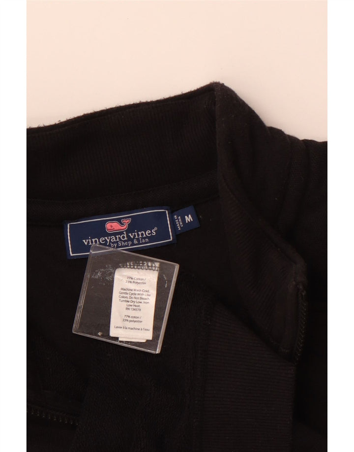 VINEYARD VINES Felpa da uomo con vestibilità ampia e collo con zip, maglione medio nero