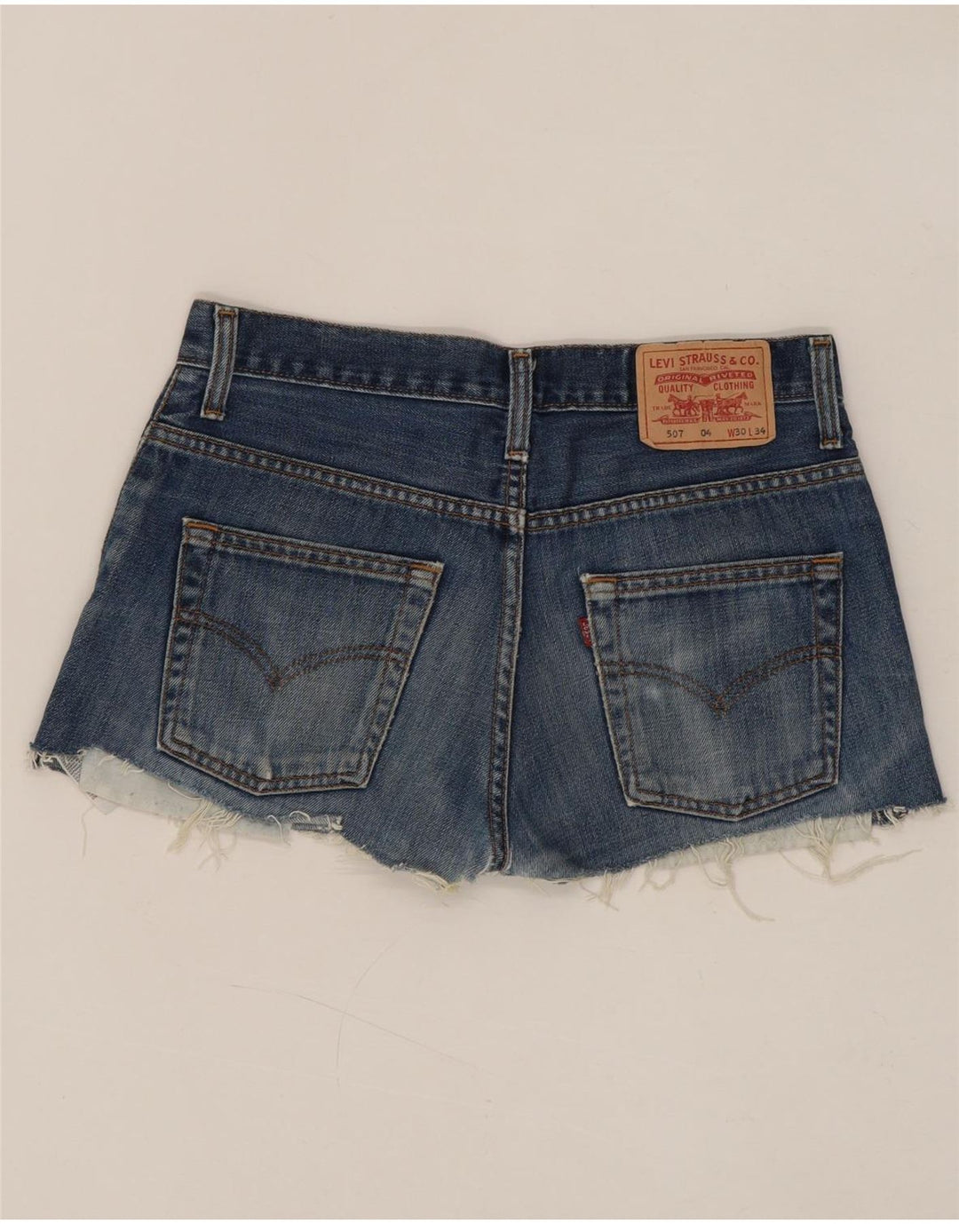 Pantaloncini di jeans Levi's 507 da donna W30 cotone blu medio
