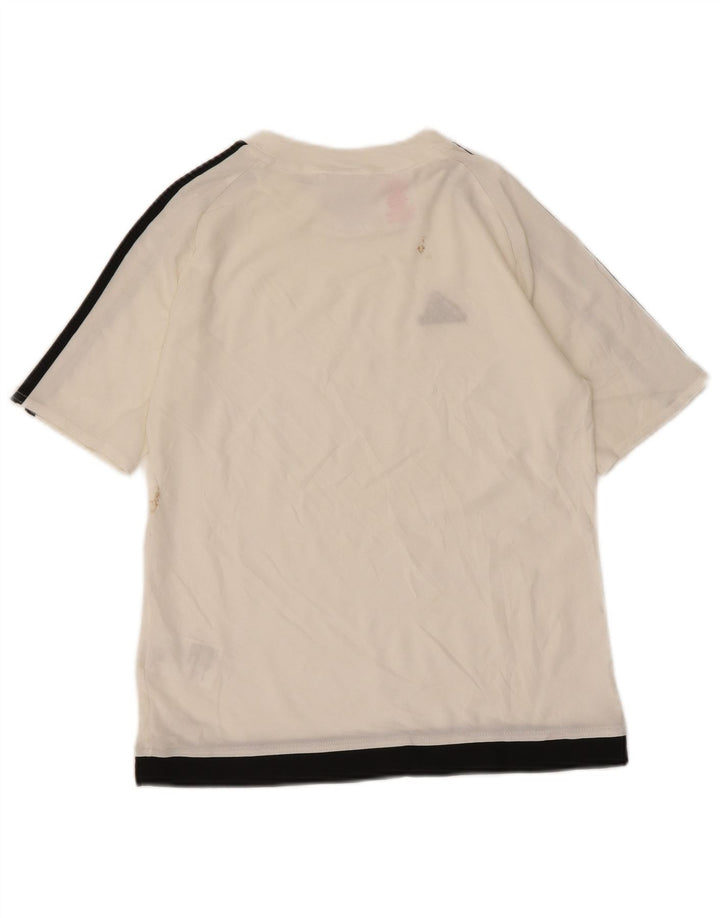 Maglietta Adidas Climalite da ragazzo, 11-12 anni, in poliestere color block bianco