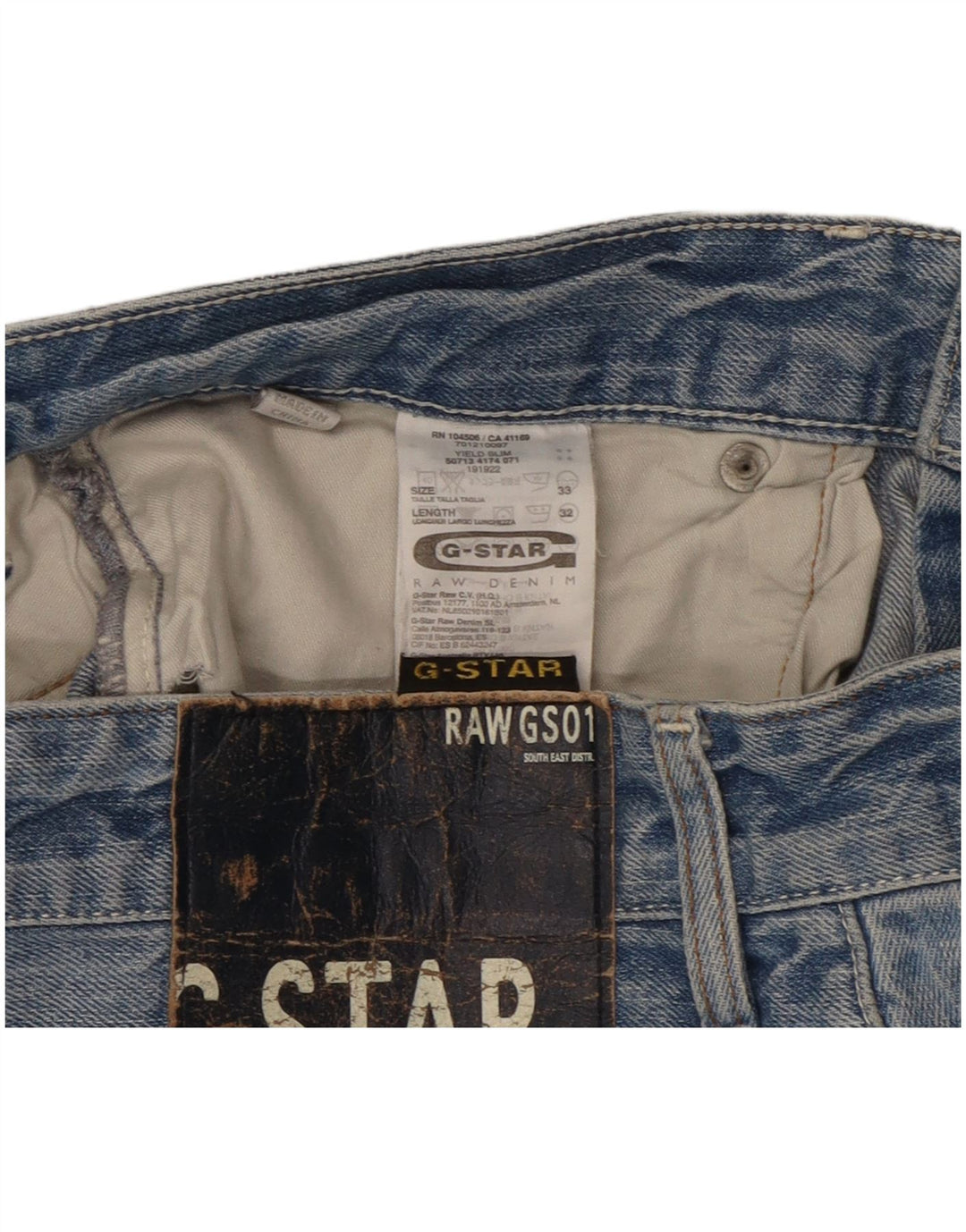Jeans dritti da uomo G-Star W33 L32 cotone blu