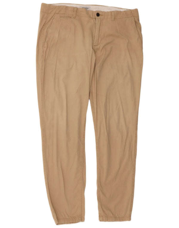 Pantaloni chino da jogging da uomo Jack & Jones W34 L32 in cotone beige
