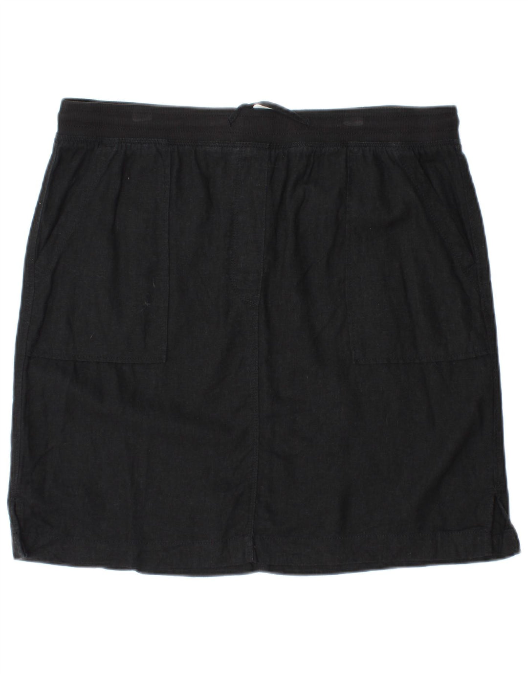 MARKS & SPENCER Minigonna da donna UK 16 Grande W34 Lino nero
