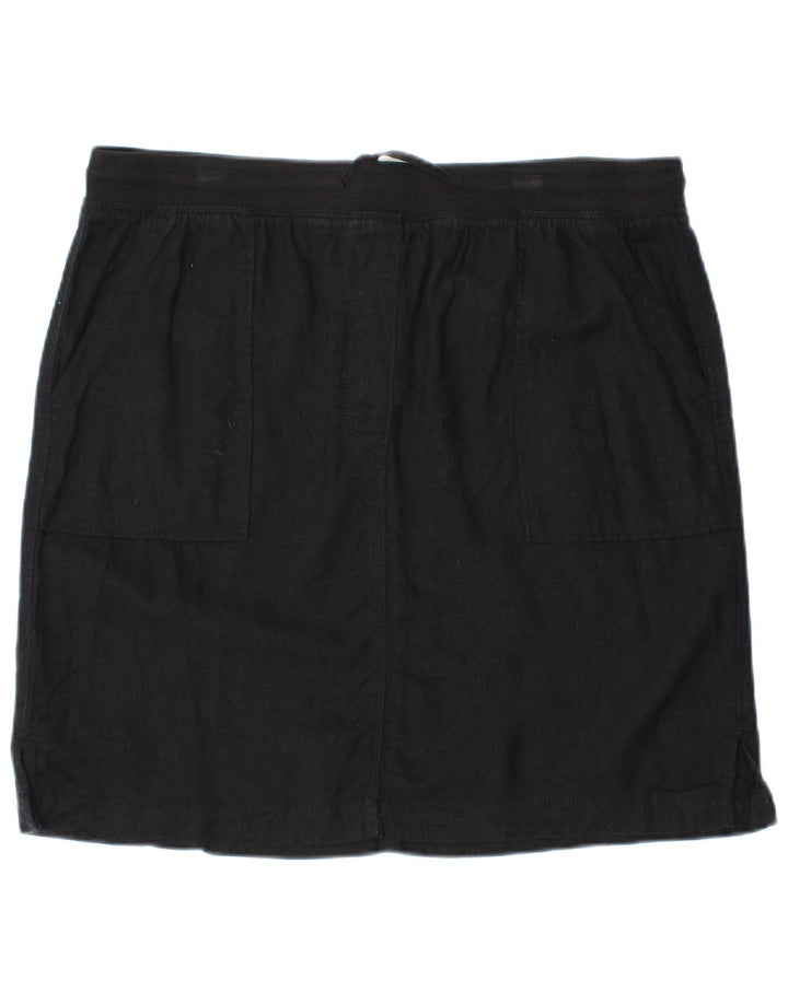MARKS & SPENCER Minigonna da donna UK 16 Grande W34 Lino nero