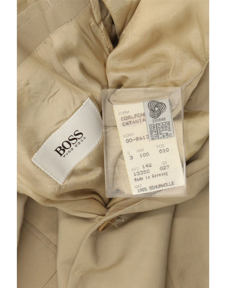 Giacca blazer a 2 bottoni da uomo HUGO BOSS UK 38 lana vergine beige medio