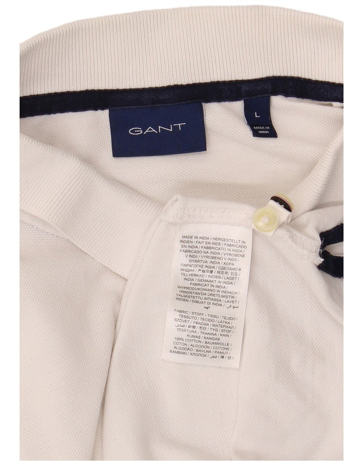 Polo da uomo Gant grande in cotone bianco