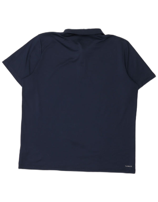Polo Adidas Climalite da uomo XL in poliestere blu navy
