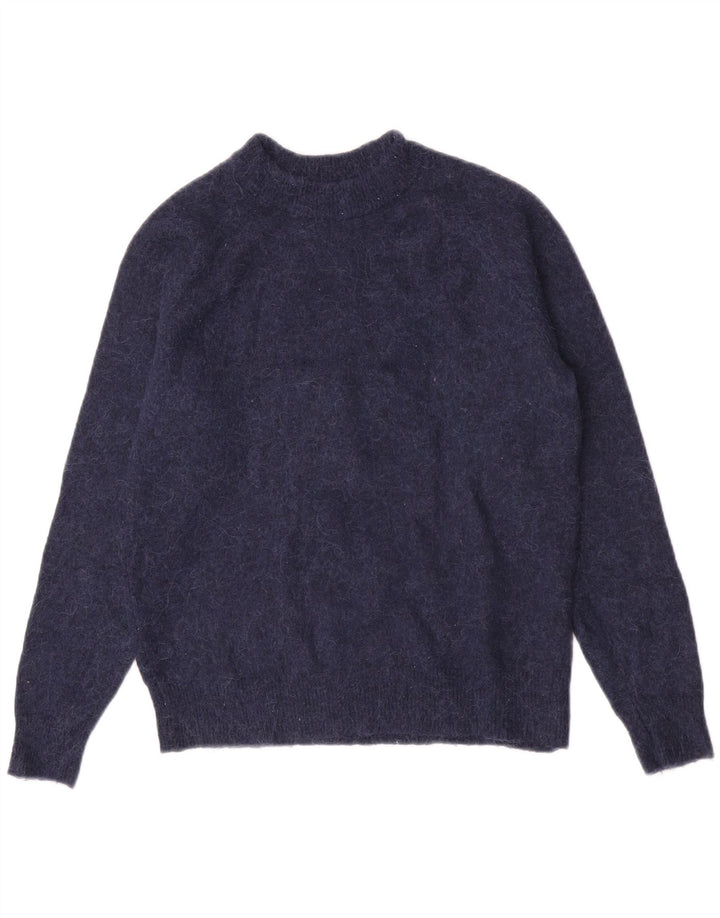 Maglione maglione girocollo da donna Zara UK 10 piccolo blu navy in poliammide