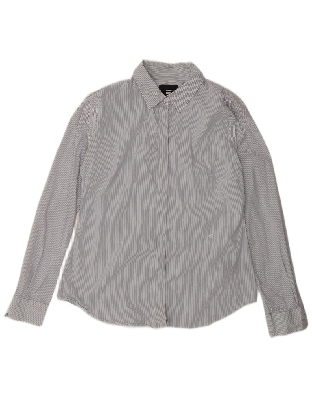 Camicia da donna G-Star UK 14 Cotone gessato blu medio