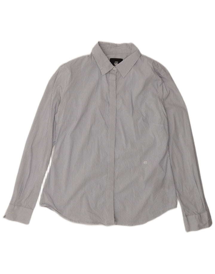Camicia da donna G-Star UK 14 Cotone gessato blu medio