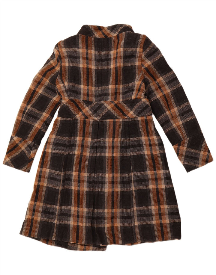 Cappotto doppiopetto da donna ZARA UK 14 Acrilico a quadri neri grandi