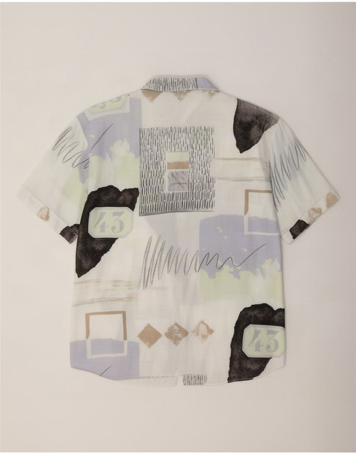 Camicia vintage da uomo con motivo astratto medio multicolore