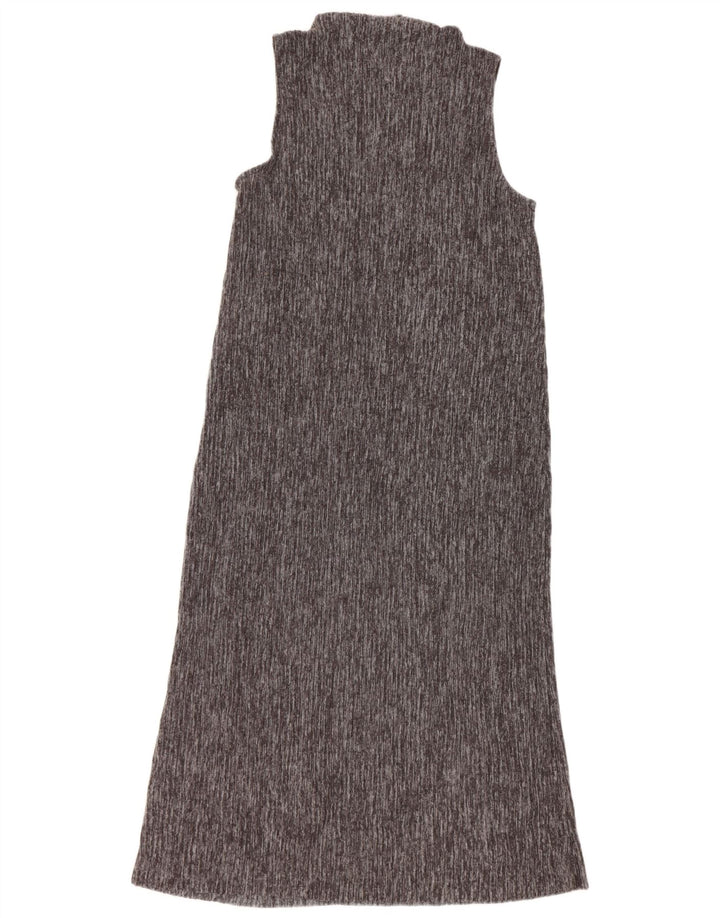 Vestito lungo senza maniche da donna Zara UK 12 Poliestere grigio medio
