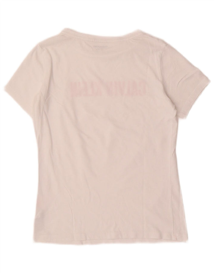 CALVIN KLEIN T-shirt grafica per bambina 12-13 anni in cotone bianco