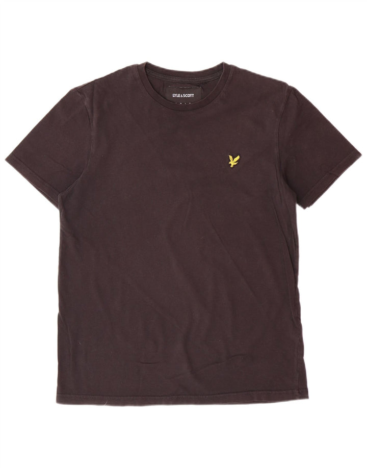 LYLE & SCOTT Mens T-Shirt Top Small Brown Cotton