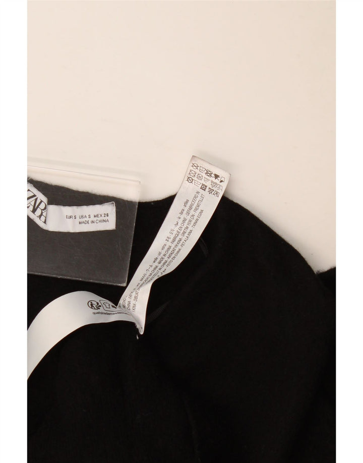 Maglione Zara da donna con scollo a V UK 10 piccolo in lana nera