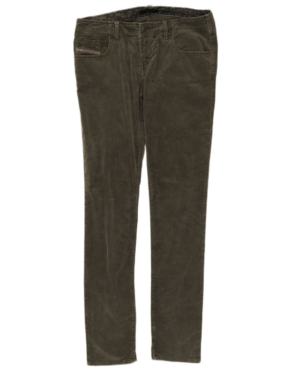 DIESEL Pantaloni slim fit in velluto a coste da uomo W30 L33 cotone kaki