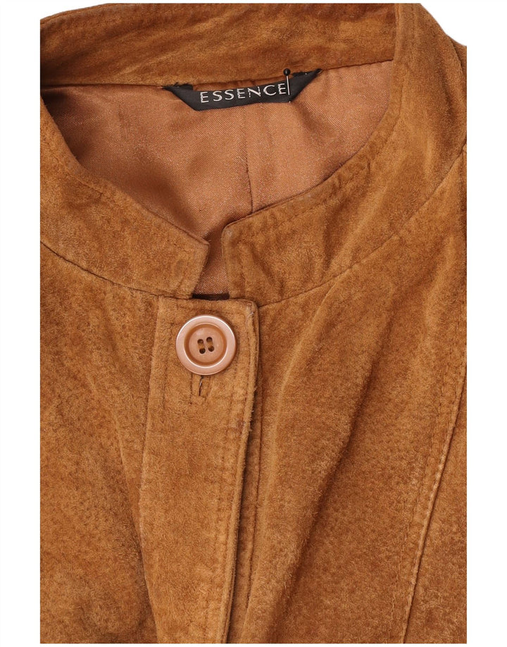 Giacca in pelle scamosciata oversize da donna Essence UK 16 grande marrone