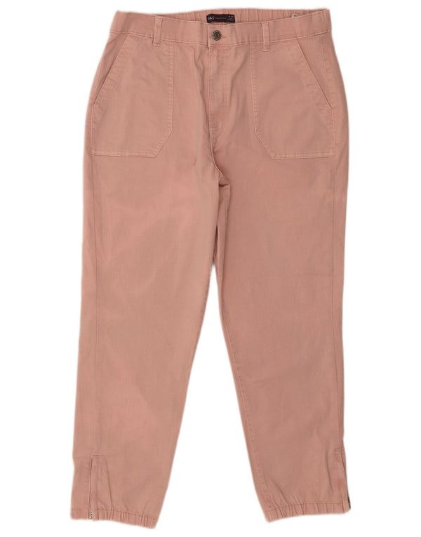 Pantaloni chino da jogging da donna Marks & Spencer UK 16 Large W36 L26 Rosa
