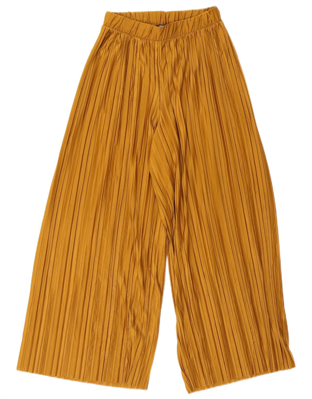 Pantaloni corti da donna Zara a gamba larga piccoli W26 L23 poliestere beige
