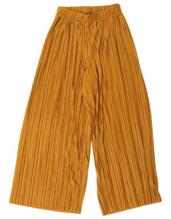 Pantaloni corti da donna Zara a gamba larga piccoli W26 L23 poliestere beige