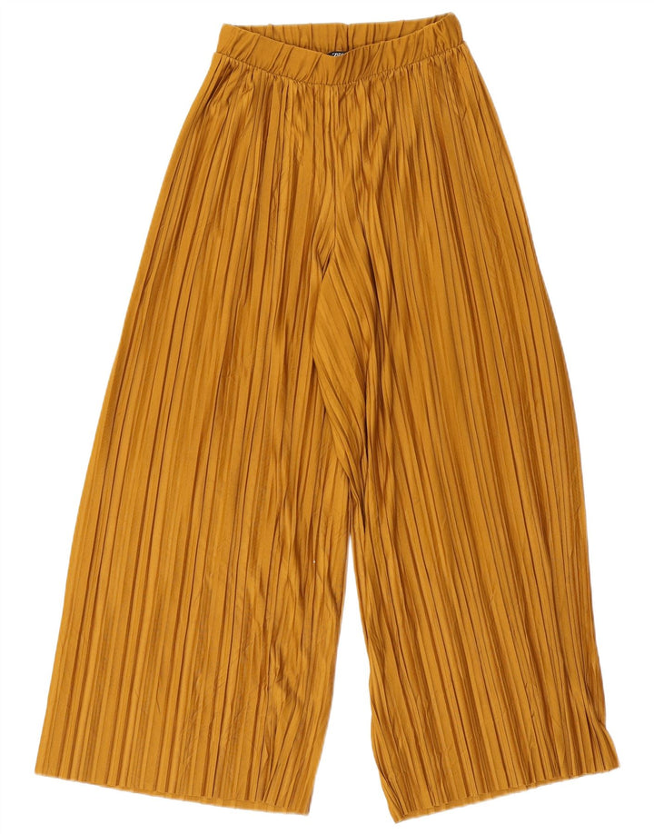Pantaloni corti da donna Zara a gamba larga piccoli W26 L23 poliestere beige