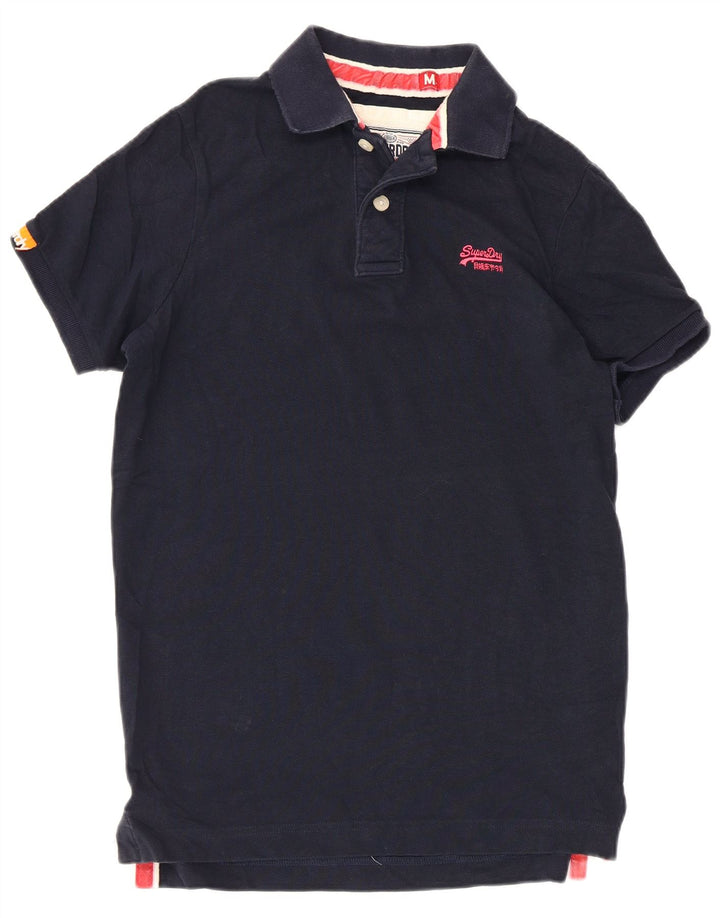 Polo da uomo Superdry in cotone blu navy medio