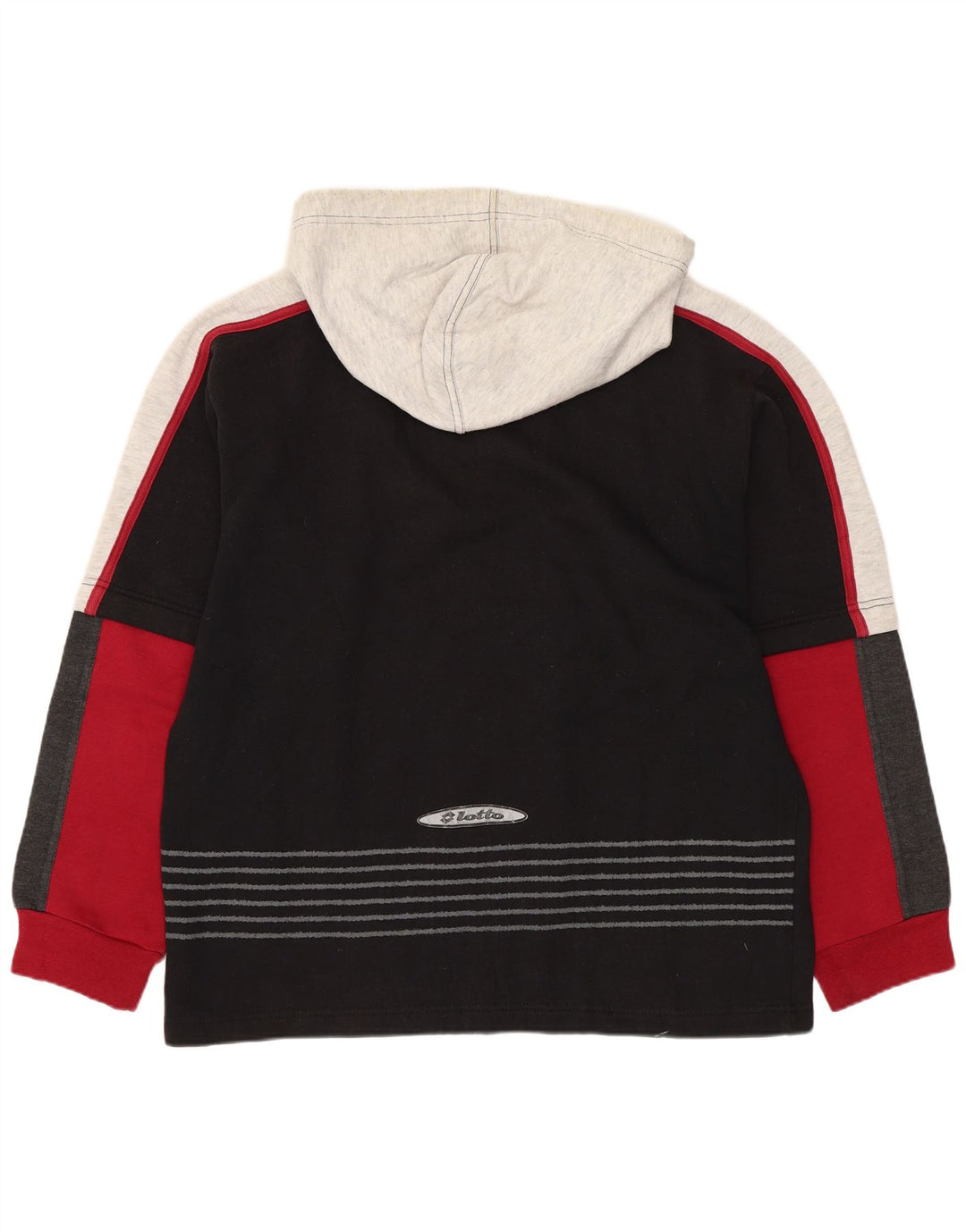 Felpa con cappuccio da uomo Lotto UK 38/40 Poliestere color block medio nero