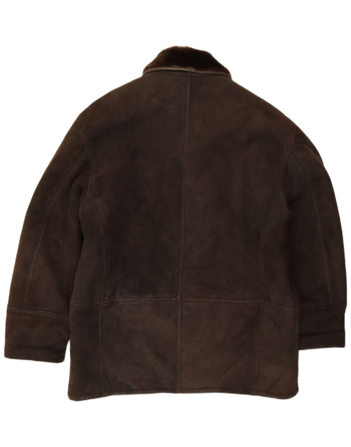 Giacca in shearling vintage da uomo UK 42 XL Shearling marrone