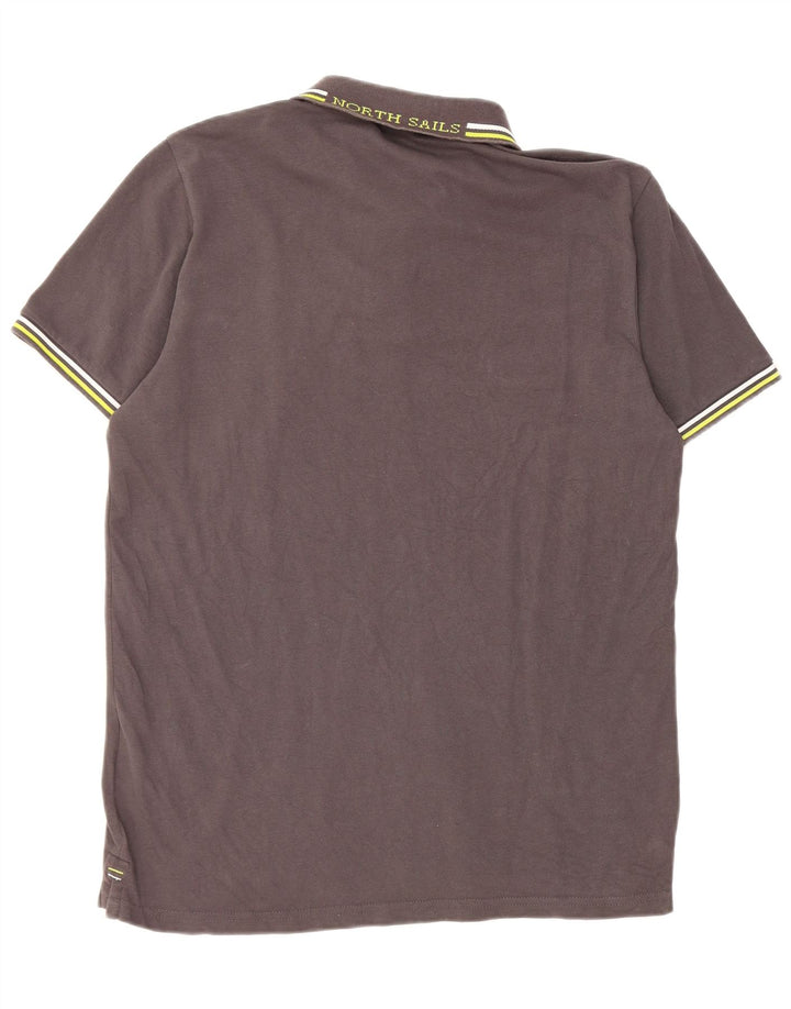Polo da uomo North Sails in cotone grigio medio