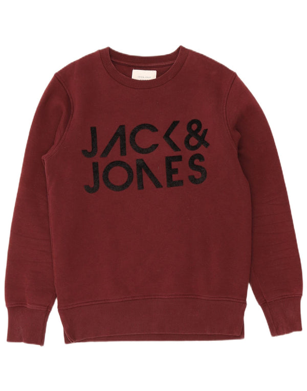 Jack & Jones Felpa con grafica da uomo Maglione piccolo in cotone bordeaux