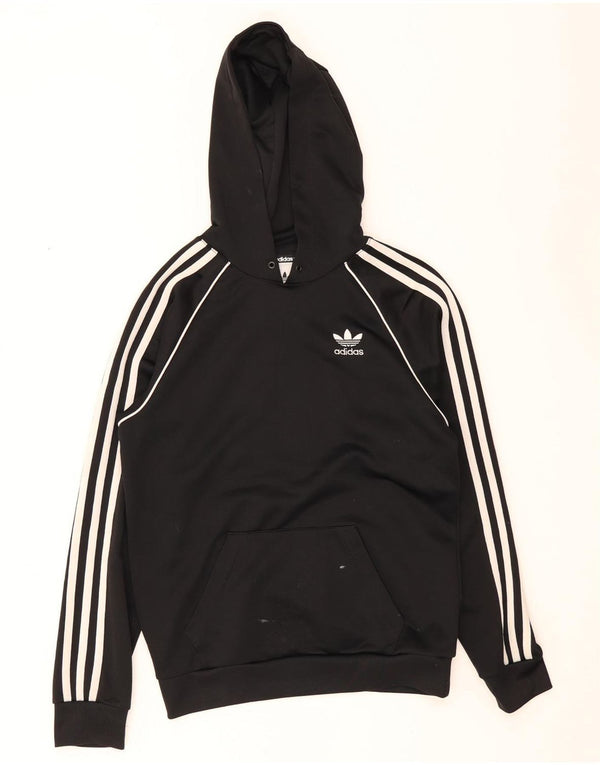 Felpa con cappuccio da uomo Adidas XS nera in poliestere