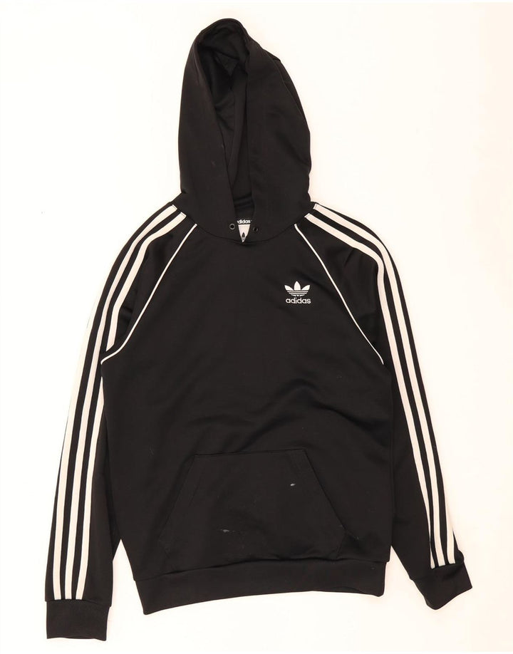 Felpa con cappuccio da uomo Adidas XS nera in poliestere