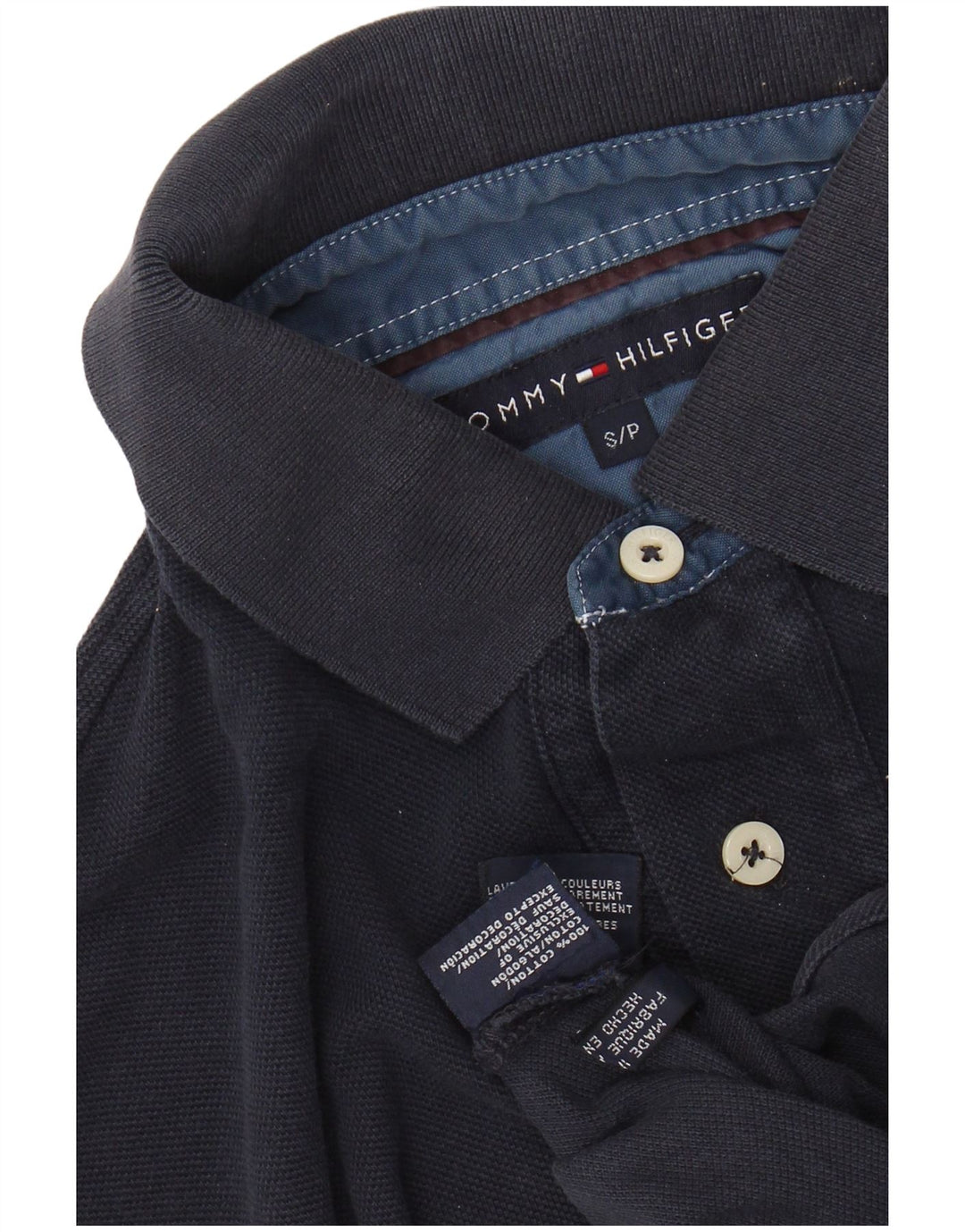 TOMMY HILFIGER Polo da uomo piccola in cotone blu navy