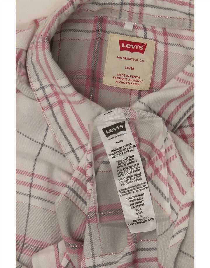 Camicia LEVI'S in Flanella per Bambina 14-15 Anni in Cotone Grigio a Quadri