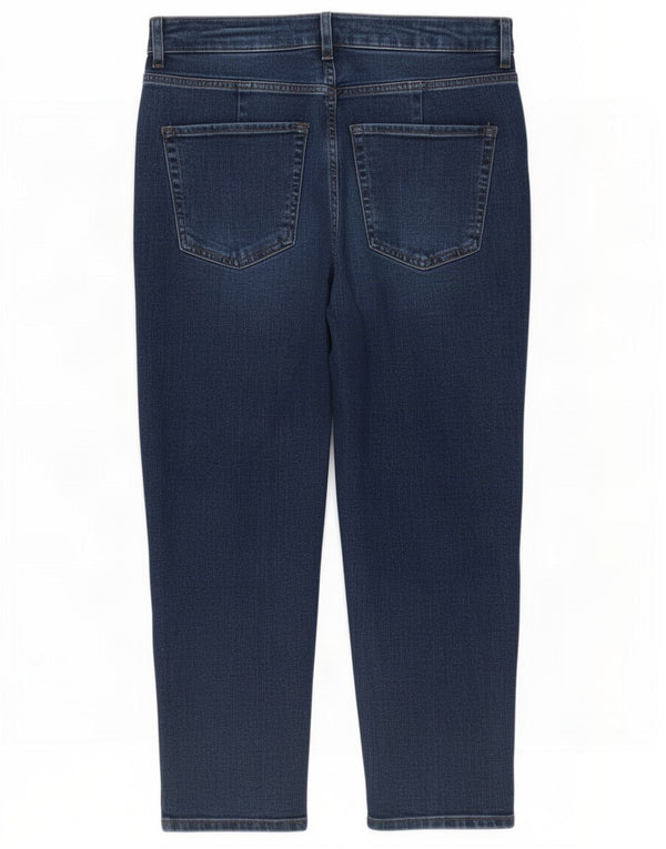 Marks & Spencer Donna Mom Crop Tapered Jeans UK 10 Small W27 L24 Blu