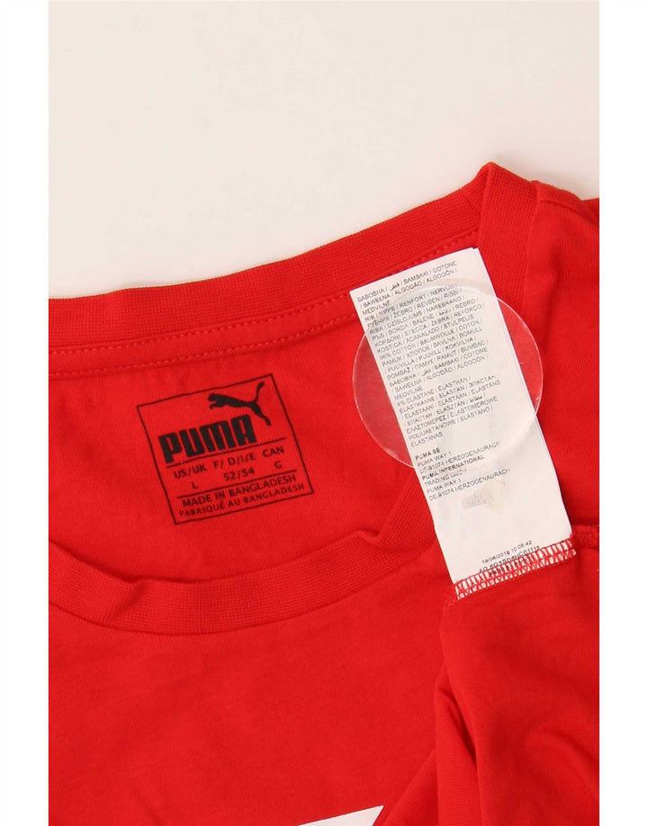 T-shirt grafica da uomo Puma Top grande in cotone rosso