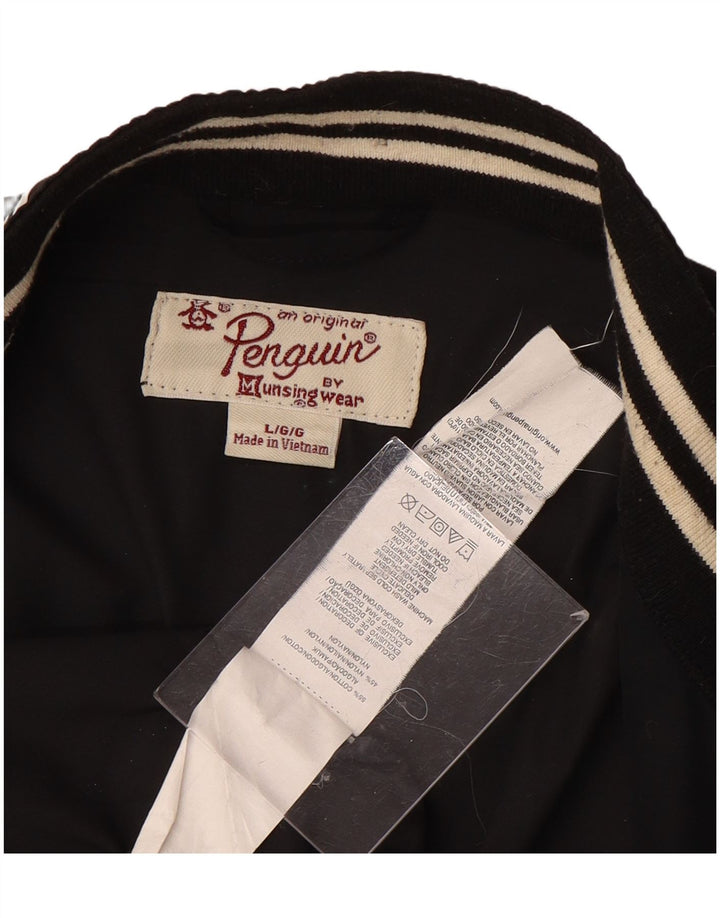 PENGUIN Giubbotto bomber da uomo UK 40 Grande cotone nero