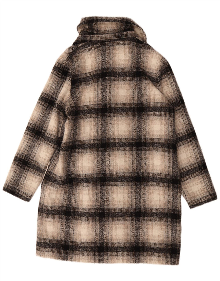 Cappotto doppiopetto da donna Marks & Spencer UK 16 grande quadri beige