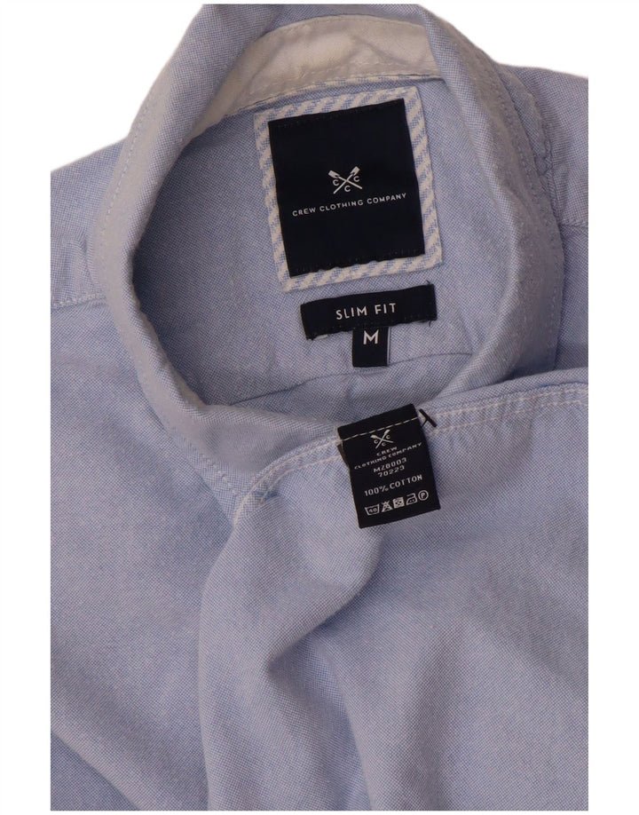 CREW CLOTHING Camicia da uomo slim fit in cotone blu medio