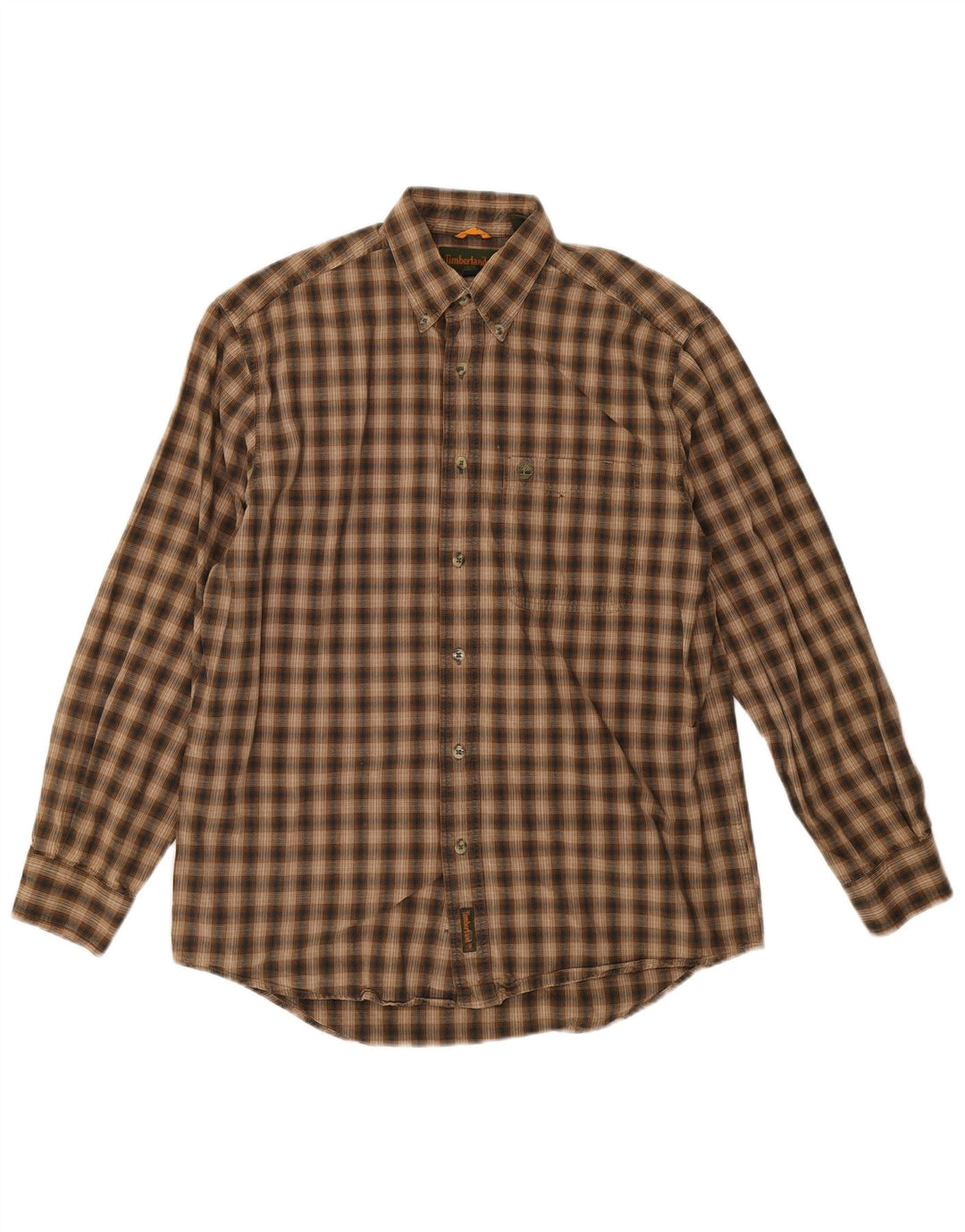 Camicia in flanella da uomo Timberland piccola in cotone a quadri marroni