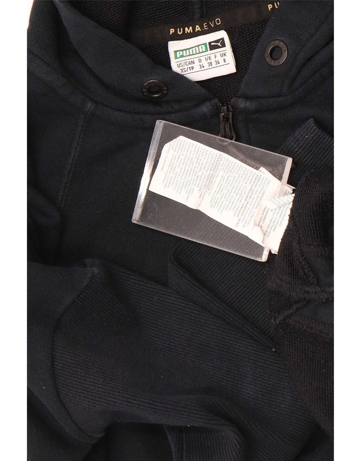 Felpa con cappuccio oversize da donna Puma UK 8 Small in cotone nero