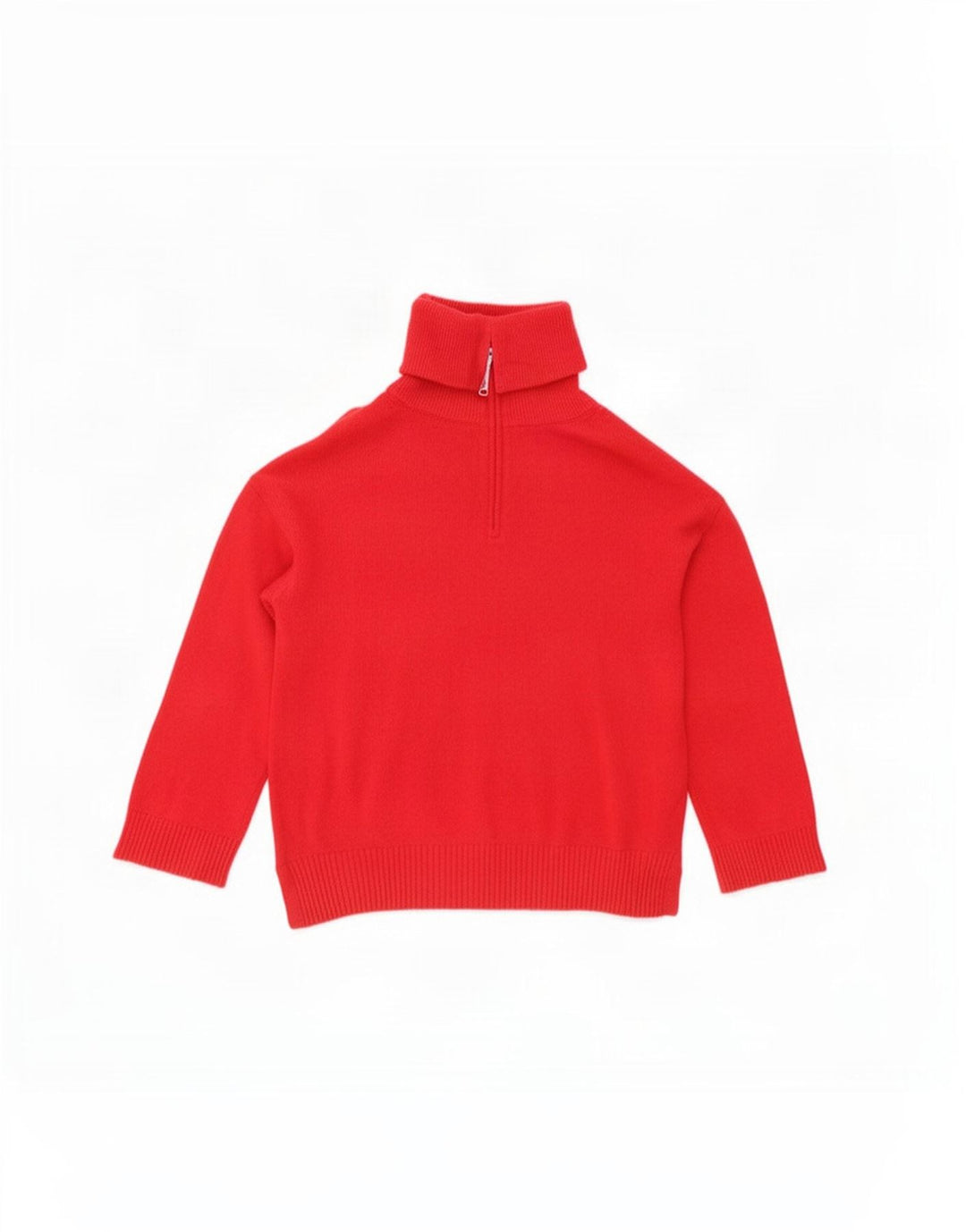 Maglione maglione da donna con collo con zip Massimo Dutti UK 16 grande lana rossa