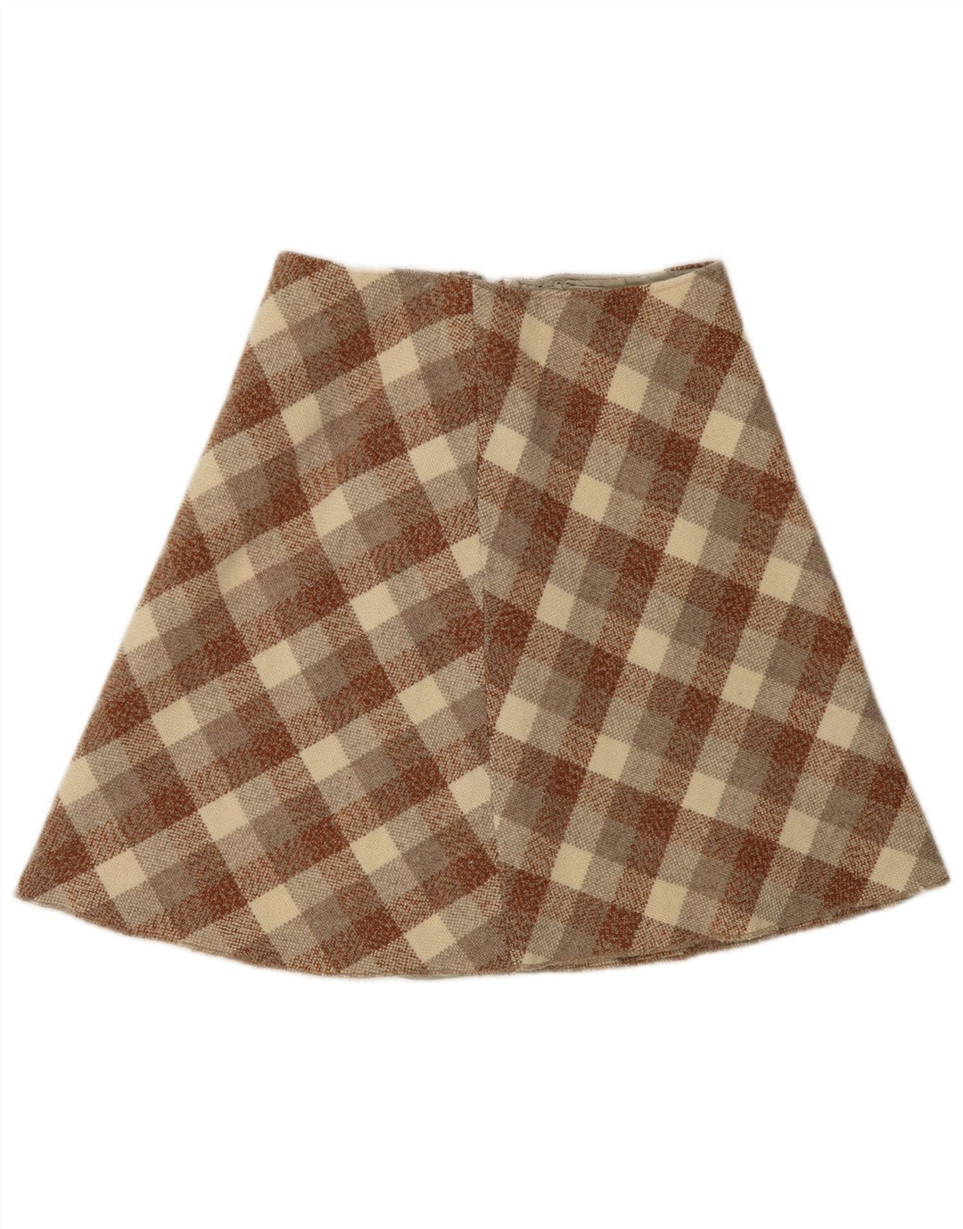 VINTAGE Womens A-Line Skirt W28 Medium  Brown Check