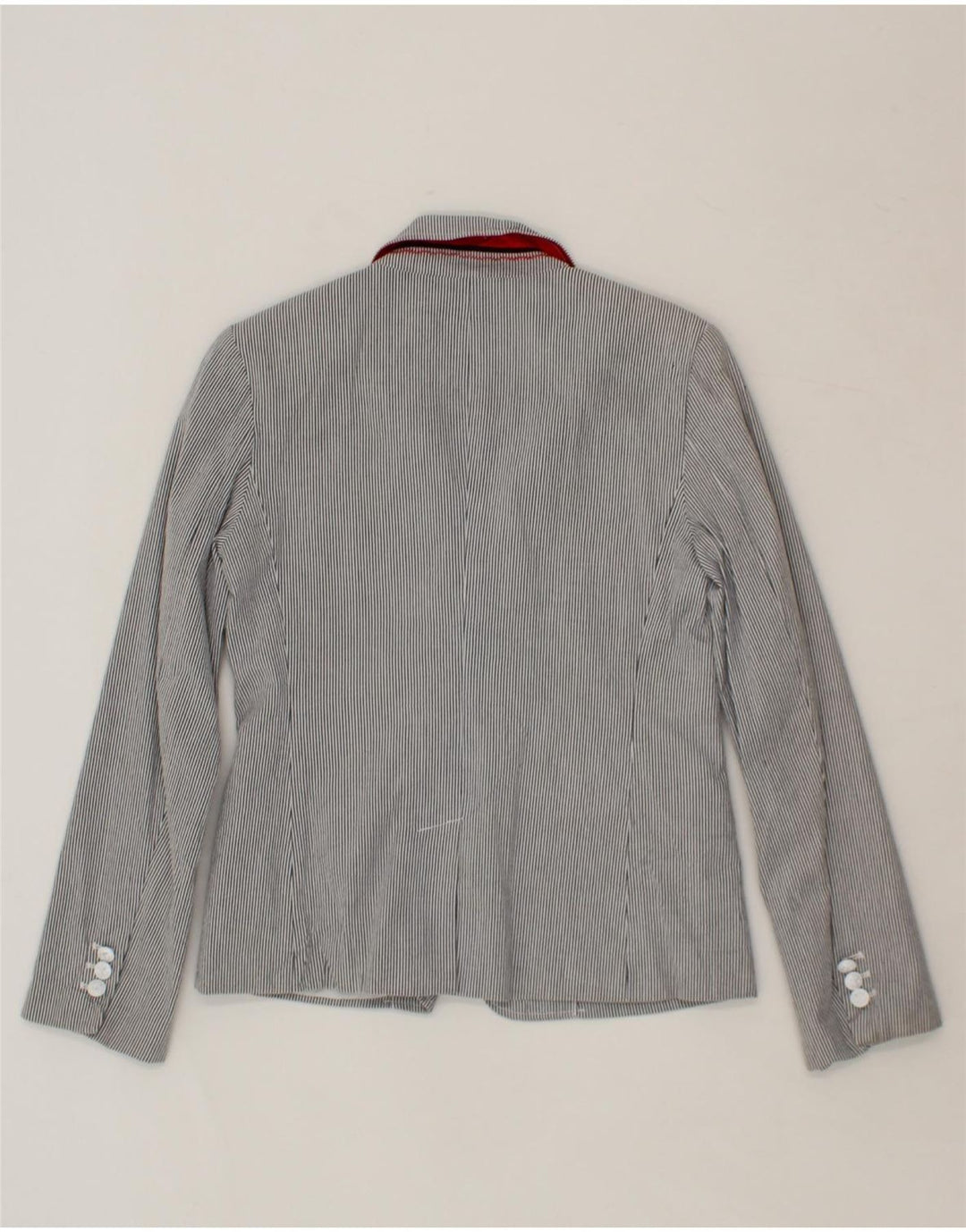 TOMMY HILFIGER Womens 2 Button Blazer Jacket US 2 XS Grey Pinstripe Cotton Vintage Tommy Hilfiger and Second-Hand Tommy Hilfiger from Messina Hembry 